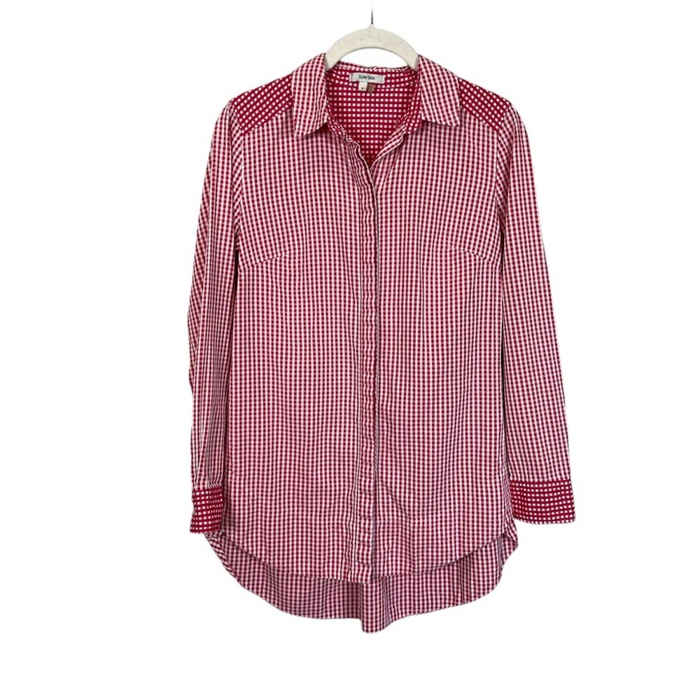 Tyler Boe Reverse Check Sherri Button Down Shirt in Red Gingham Women's 2